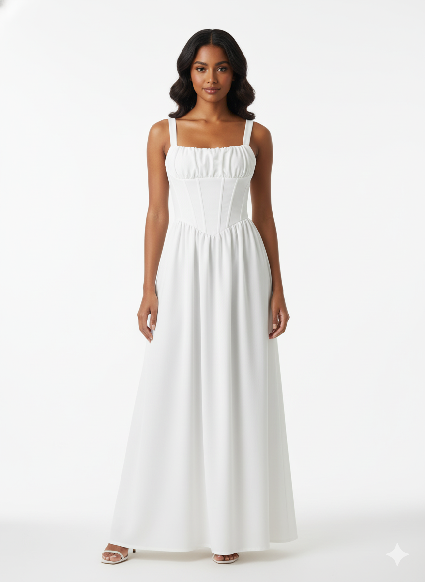 White Corset-Bodice Gown