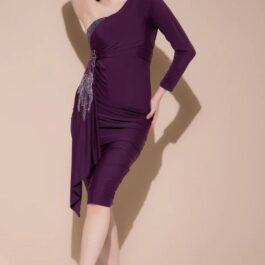 The Violet Siren – One-Shoulder Ruched Mini Dress
